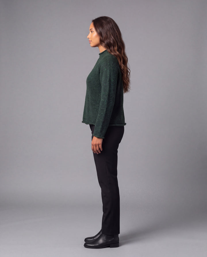 Orla Donegal Wool Sweater | Emerald