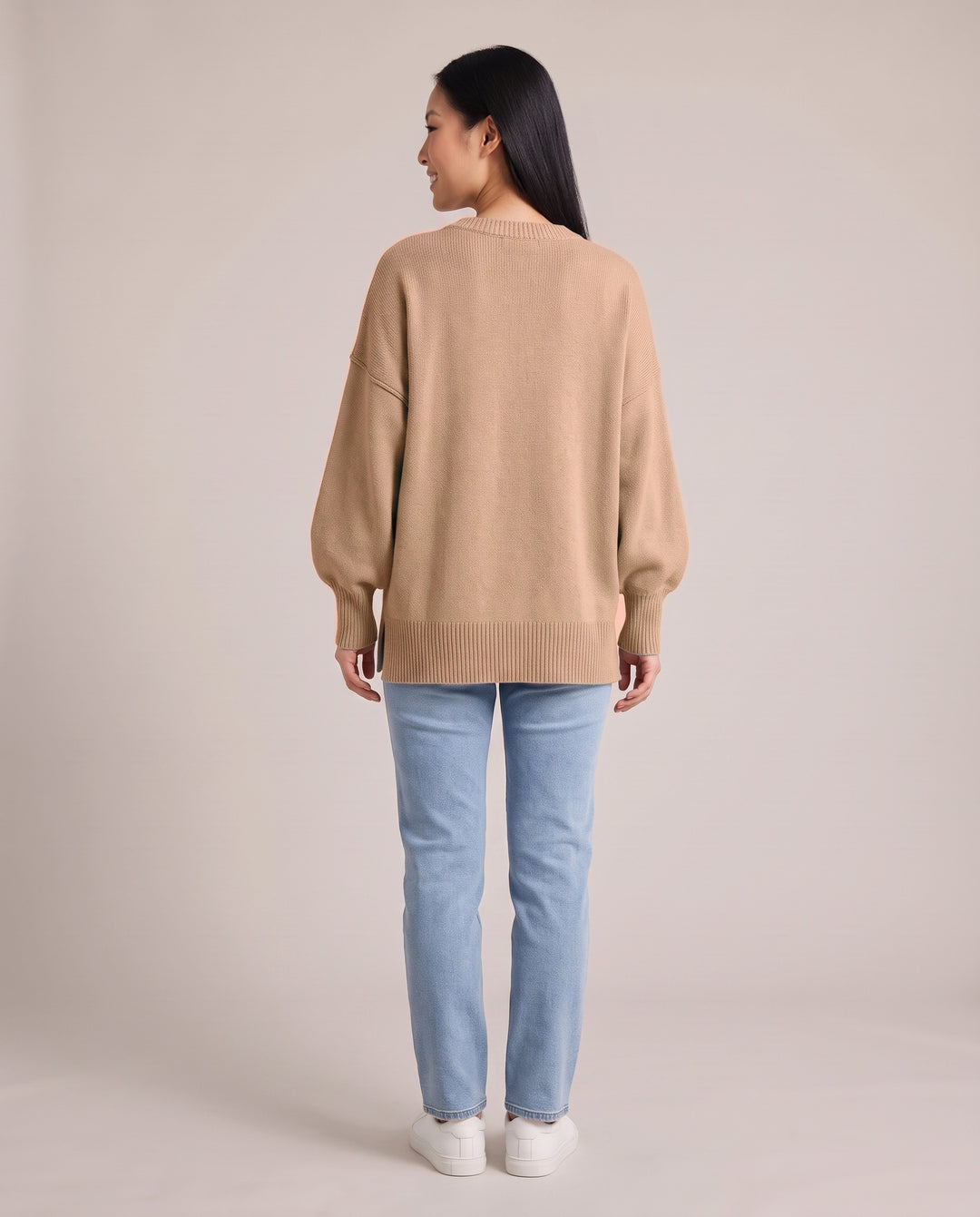 Oversized Knit Jumper with Side Slits