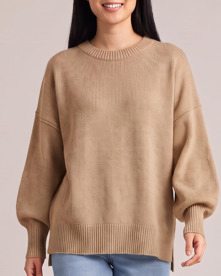 Oversized Knit Jumper with Side Slits