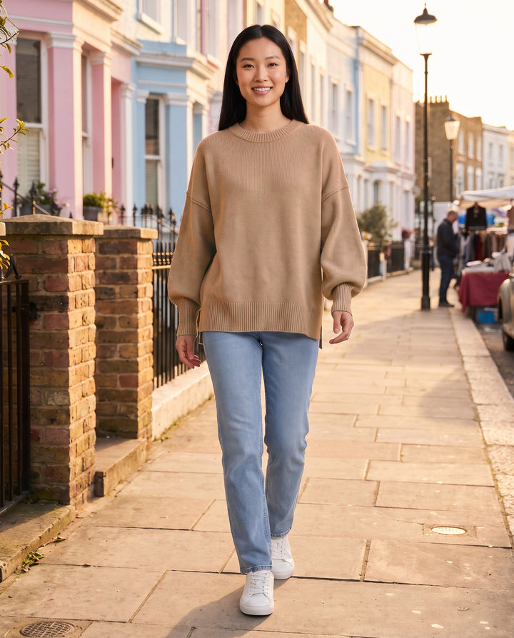 Oversized Knit Jumper with Side Slits
