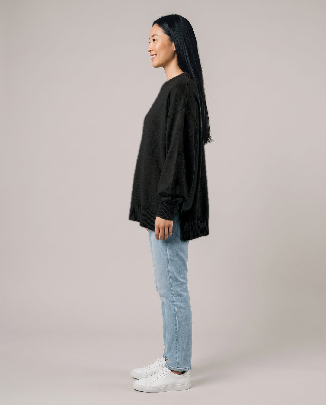 Oversized Knit Jumper with Side Slits