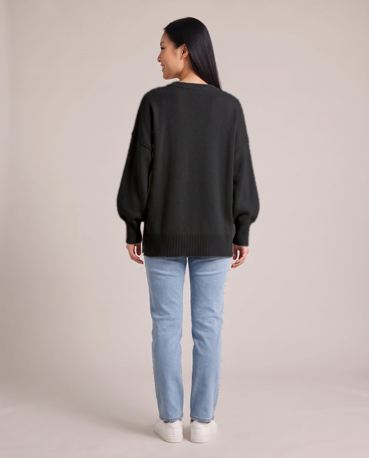 Oversized Knit Jumper with Side Slits