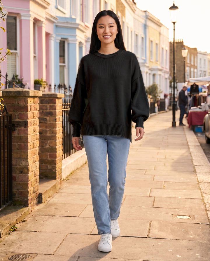 Oversized Knit Jumper with Side Slits