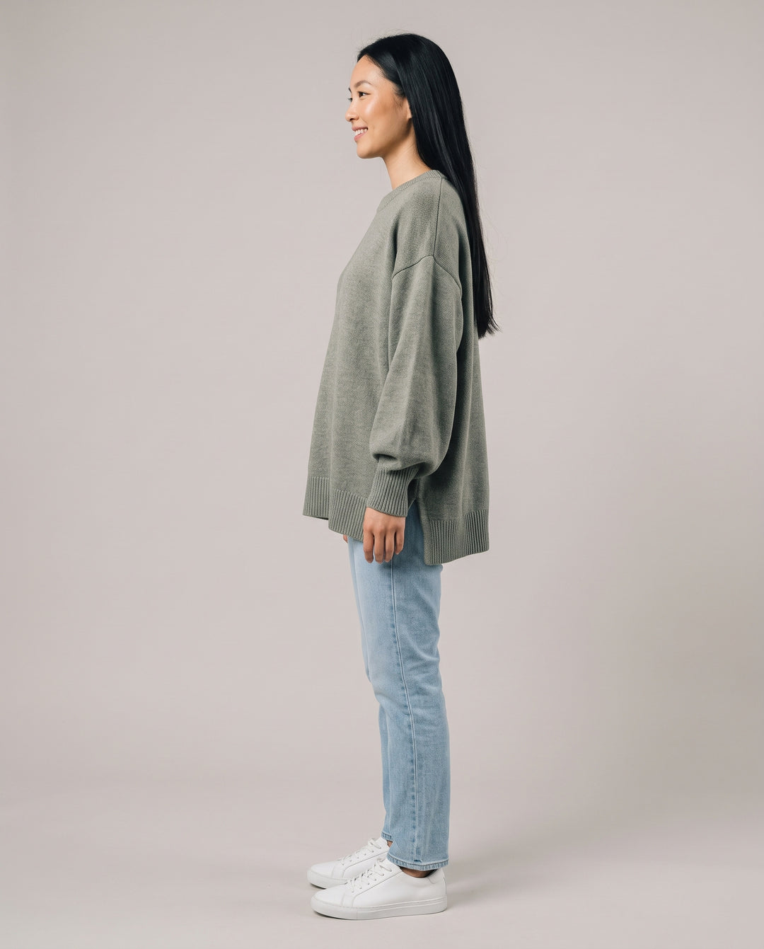 Oversized Knit Jumper with Side Slits