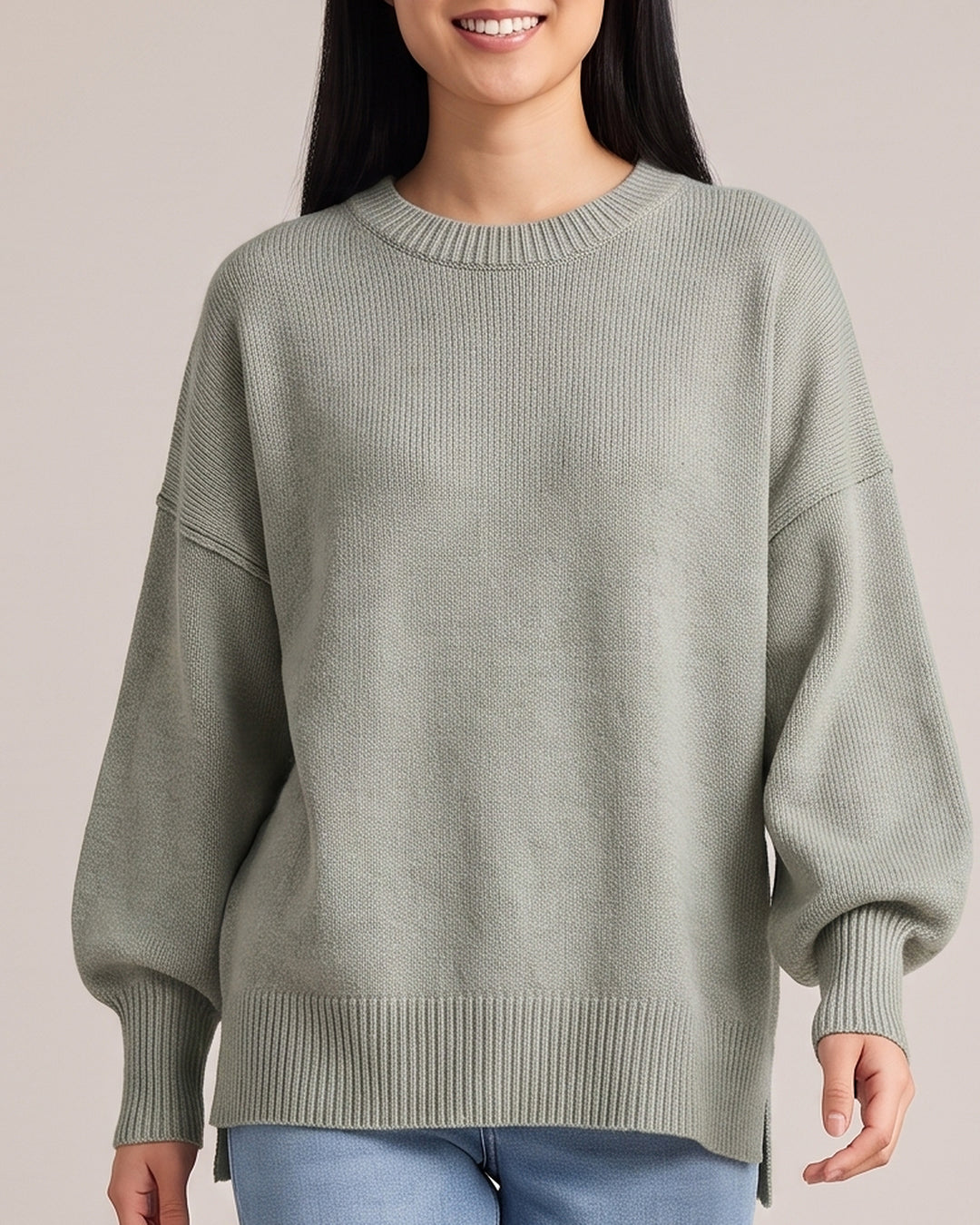 Oversized Knit Jumper with Side Slits