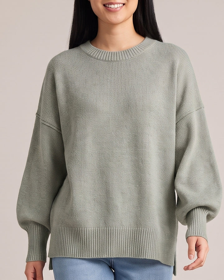 Oversized Knit Jumper with Side Slits