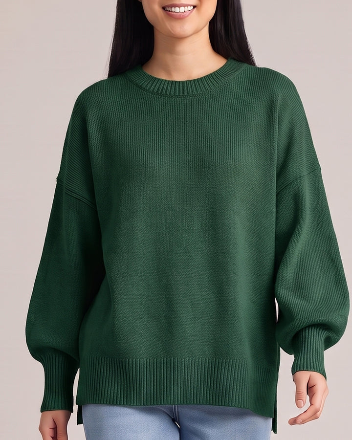 Oversized Knit Jumper with Side Slits