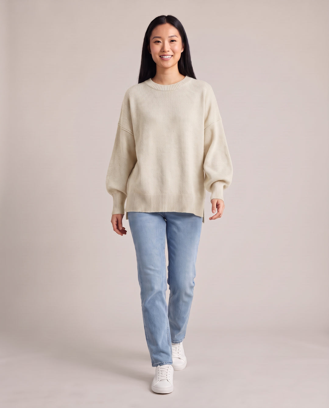 Oversized Knit Jumper with Side Slits