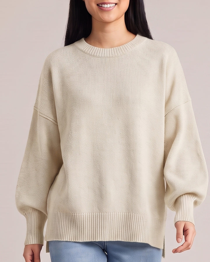 Oversized Knit Jumper with Side Slits