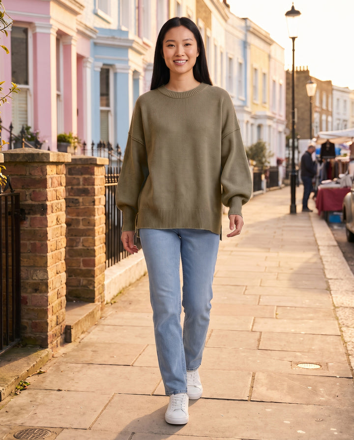 Oversized Knit Jumper with Side Slits