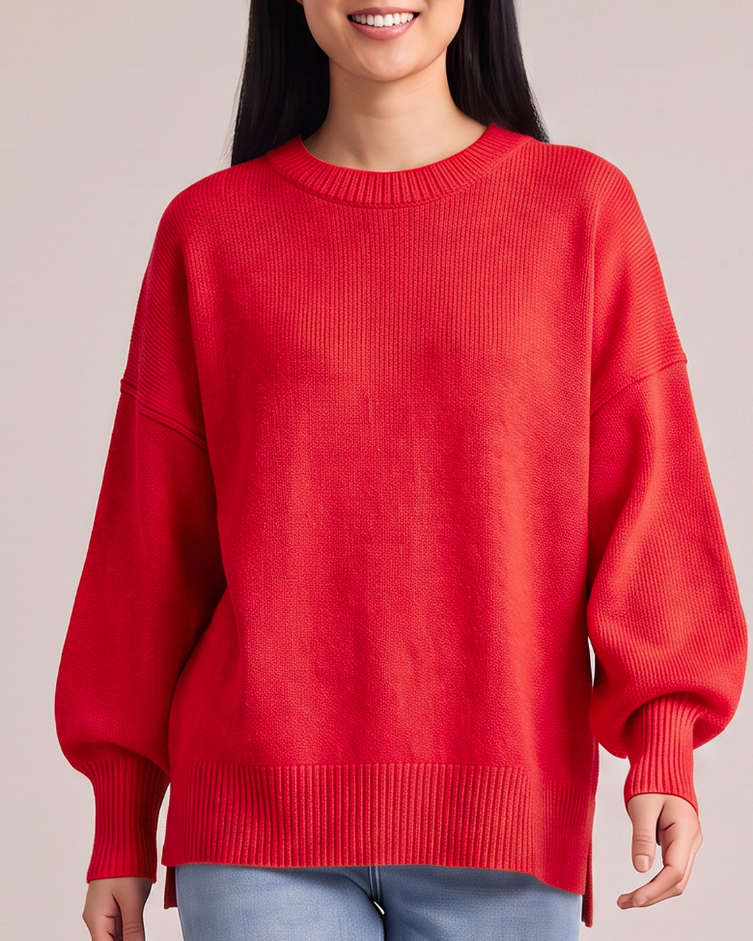 Oversized Knit Jumper with Side Slits