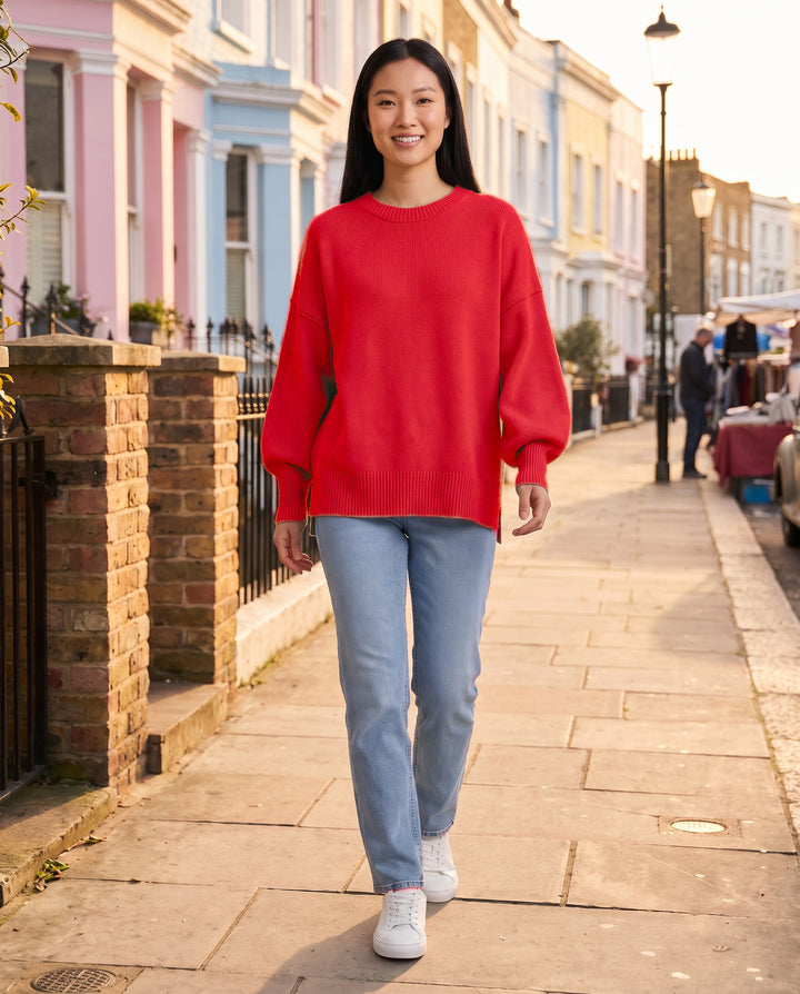Oversized Knit Jumper with Side Slits