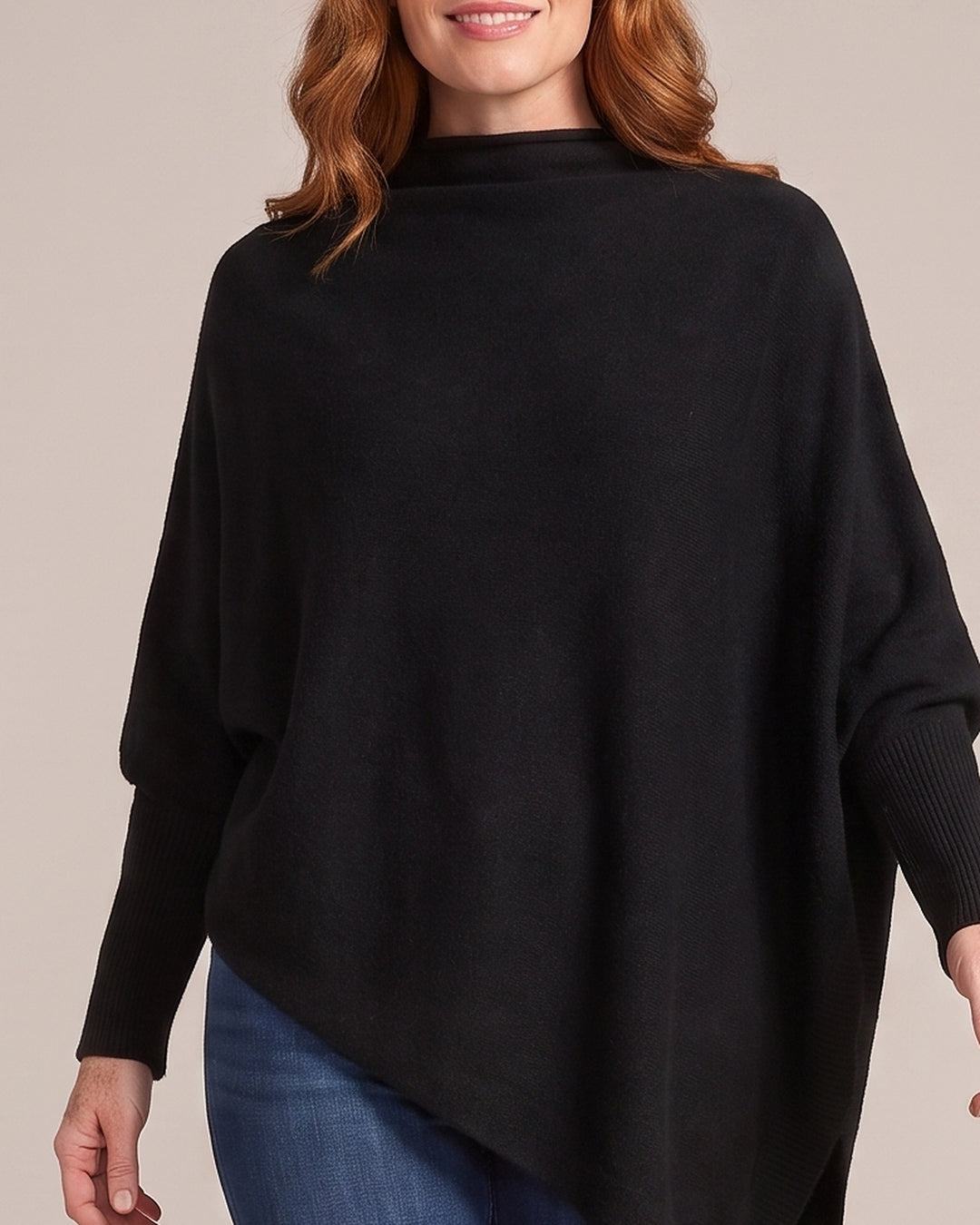 Oversized Knitted Poncho Jumper