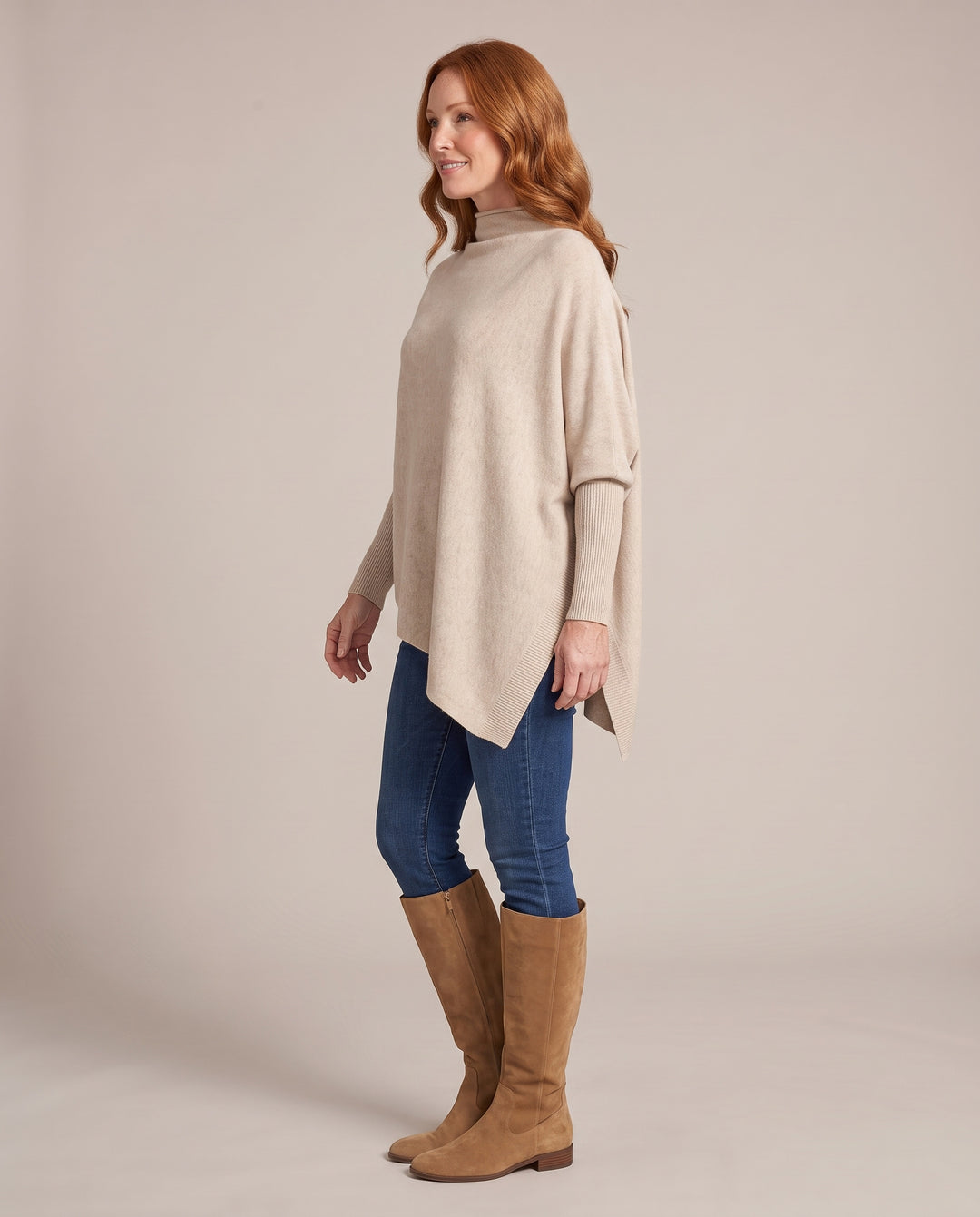 Oversized Knitted Poncho Jumper