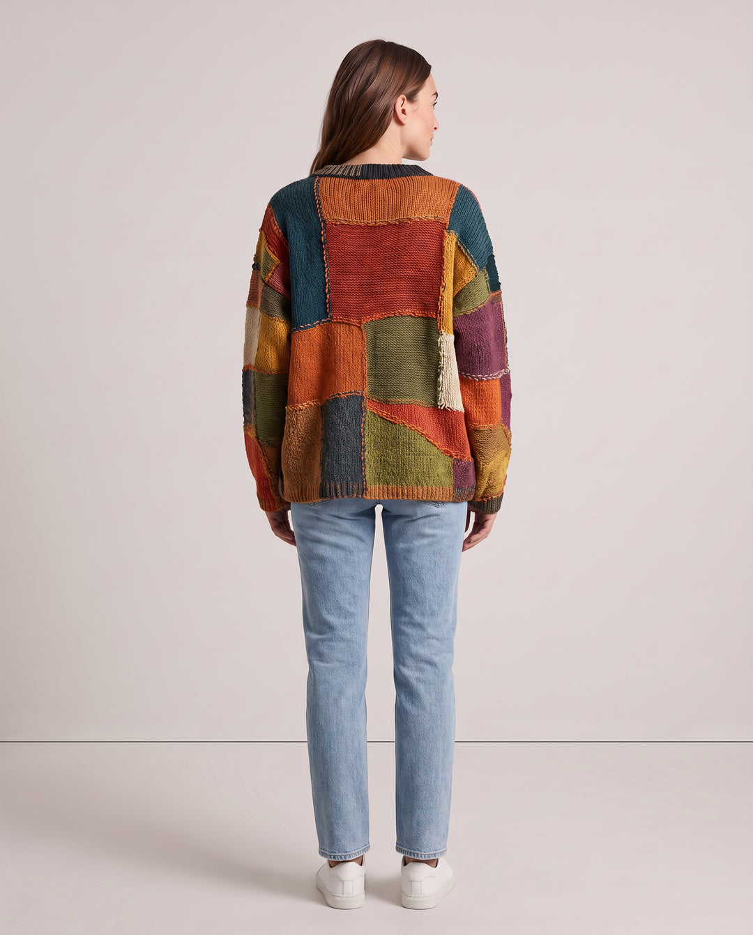 Patchwork Cat Print Sweater