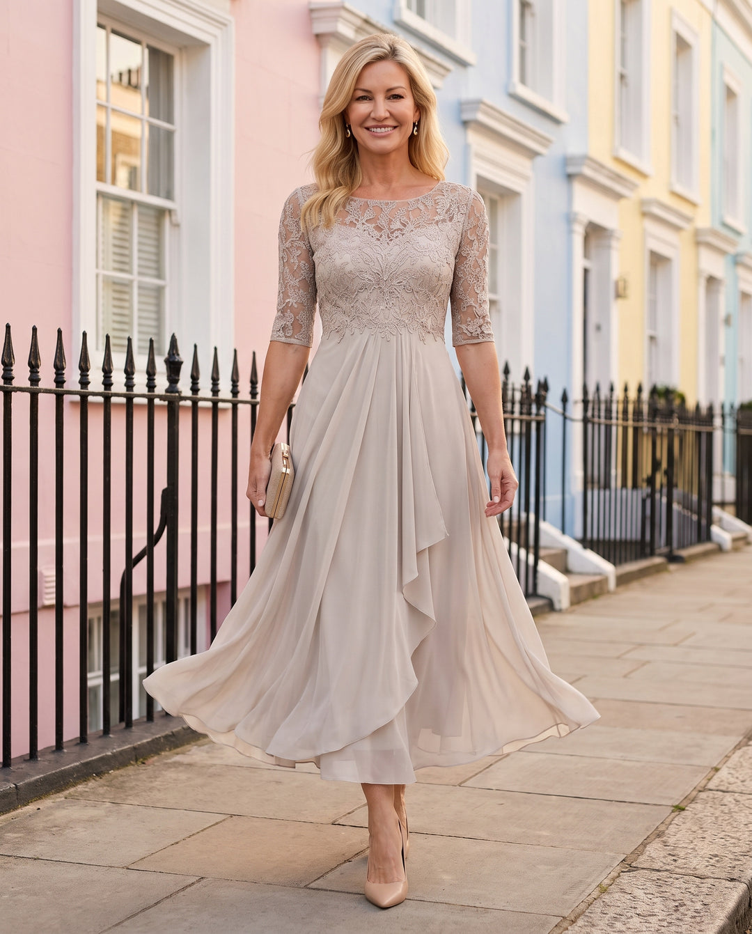 Lace Mother of the Bride Midi Dress