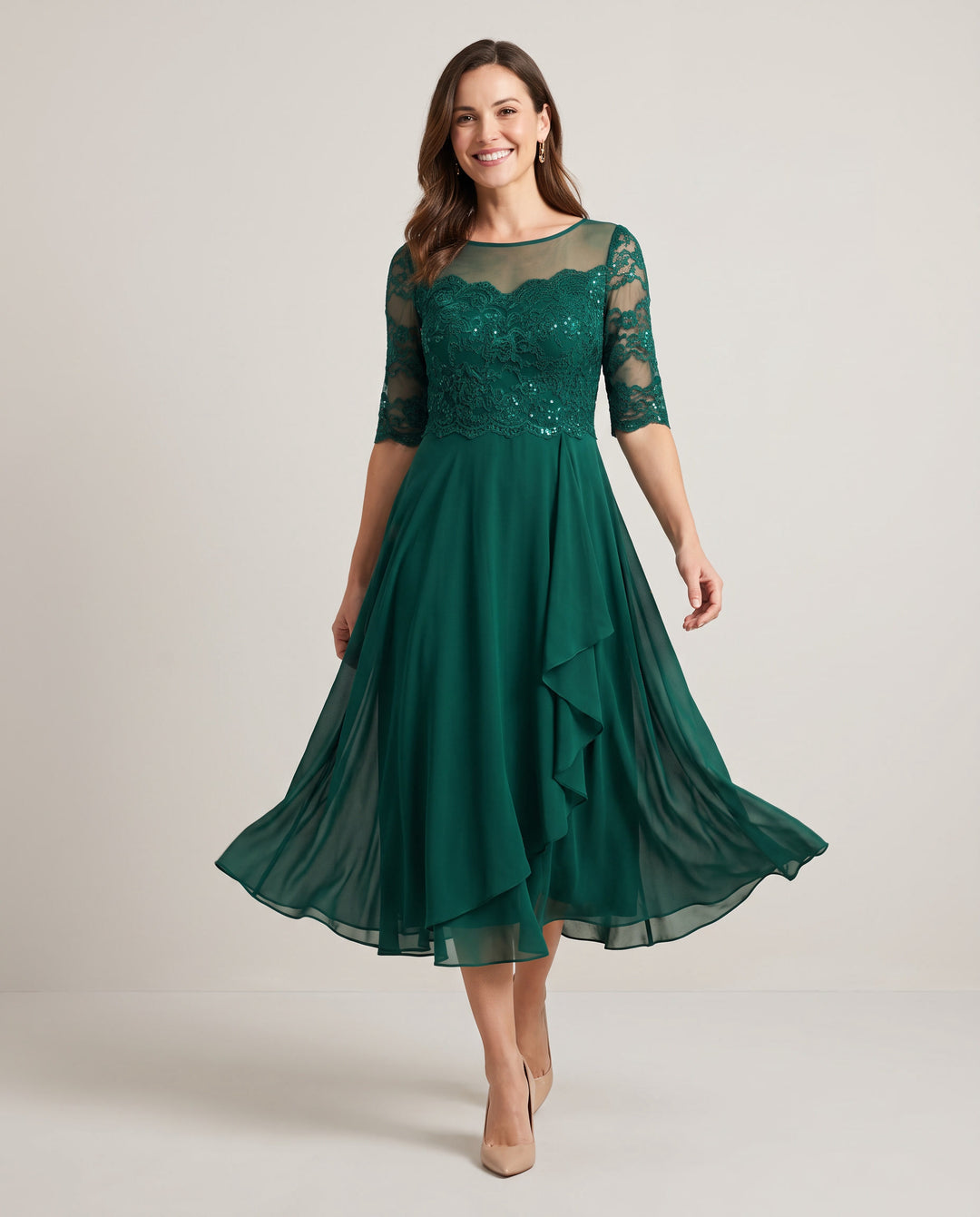 Lace Mother of the Bride Midi Dress