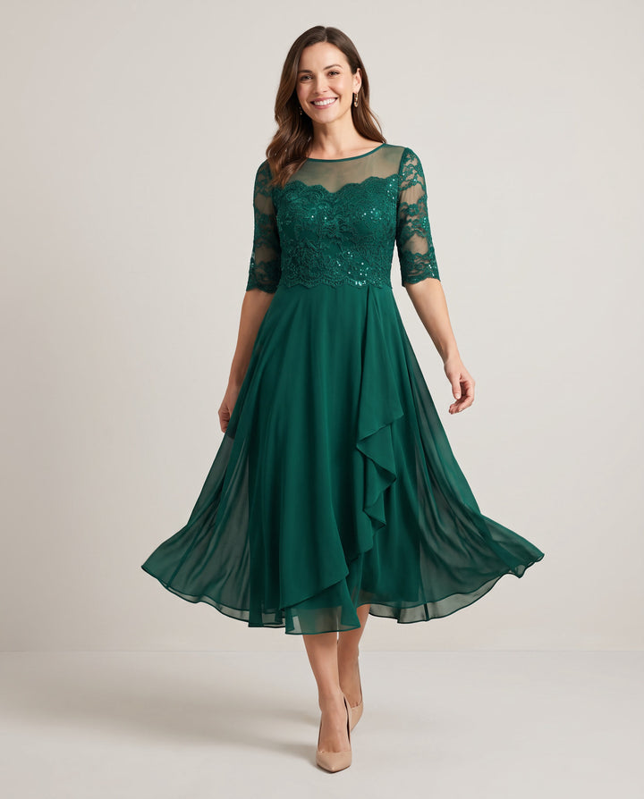 Lace Mother of the Bride Midi Dress