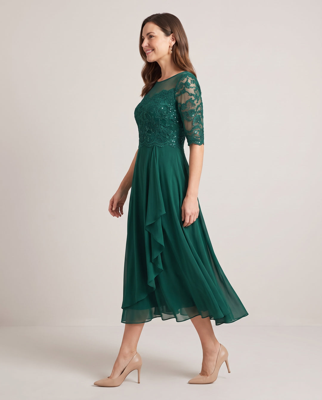 Lace Mother of the Bride Midi Dress