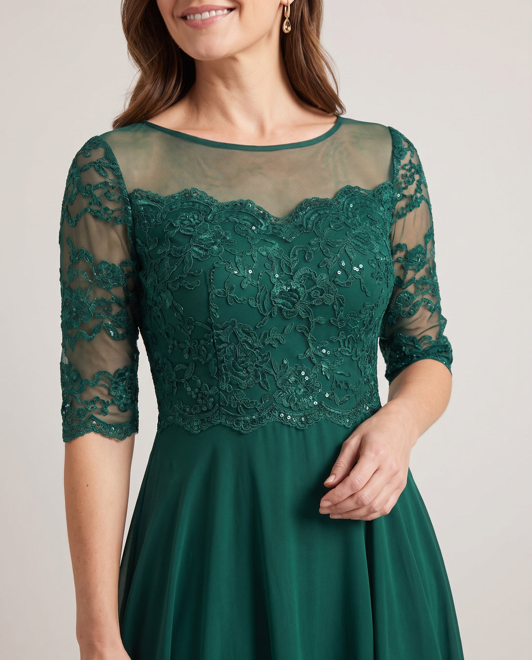 Lace Mother of the Bride Midi Dress