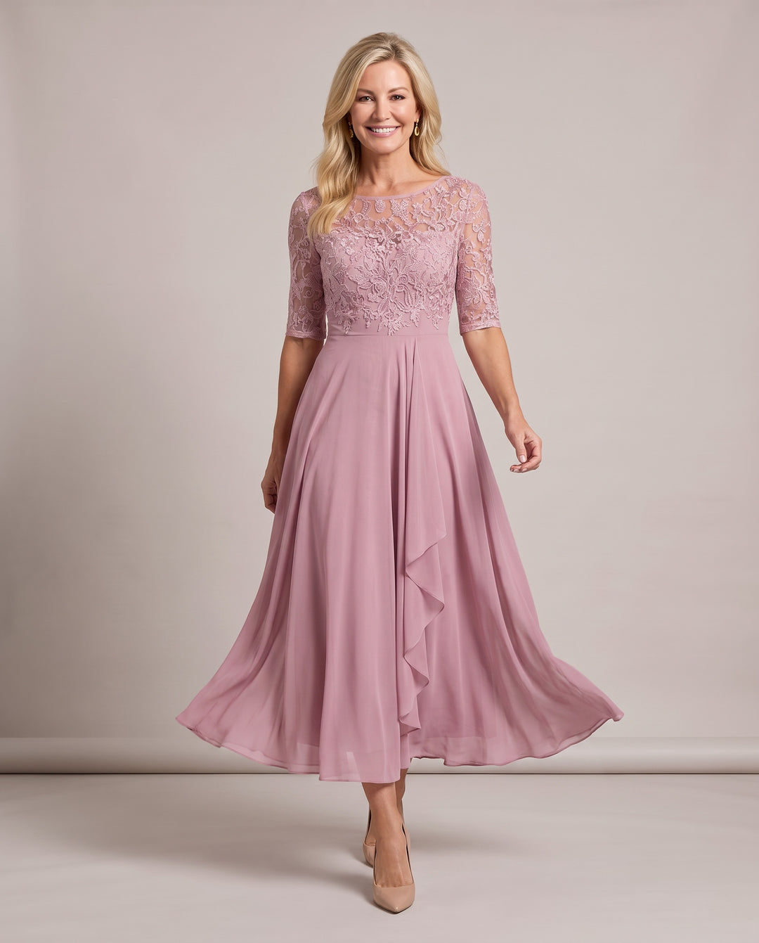 Lace Mother of the Bride Midi Dress