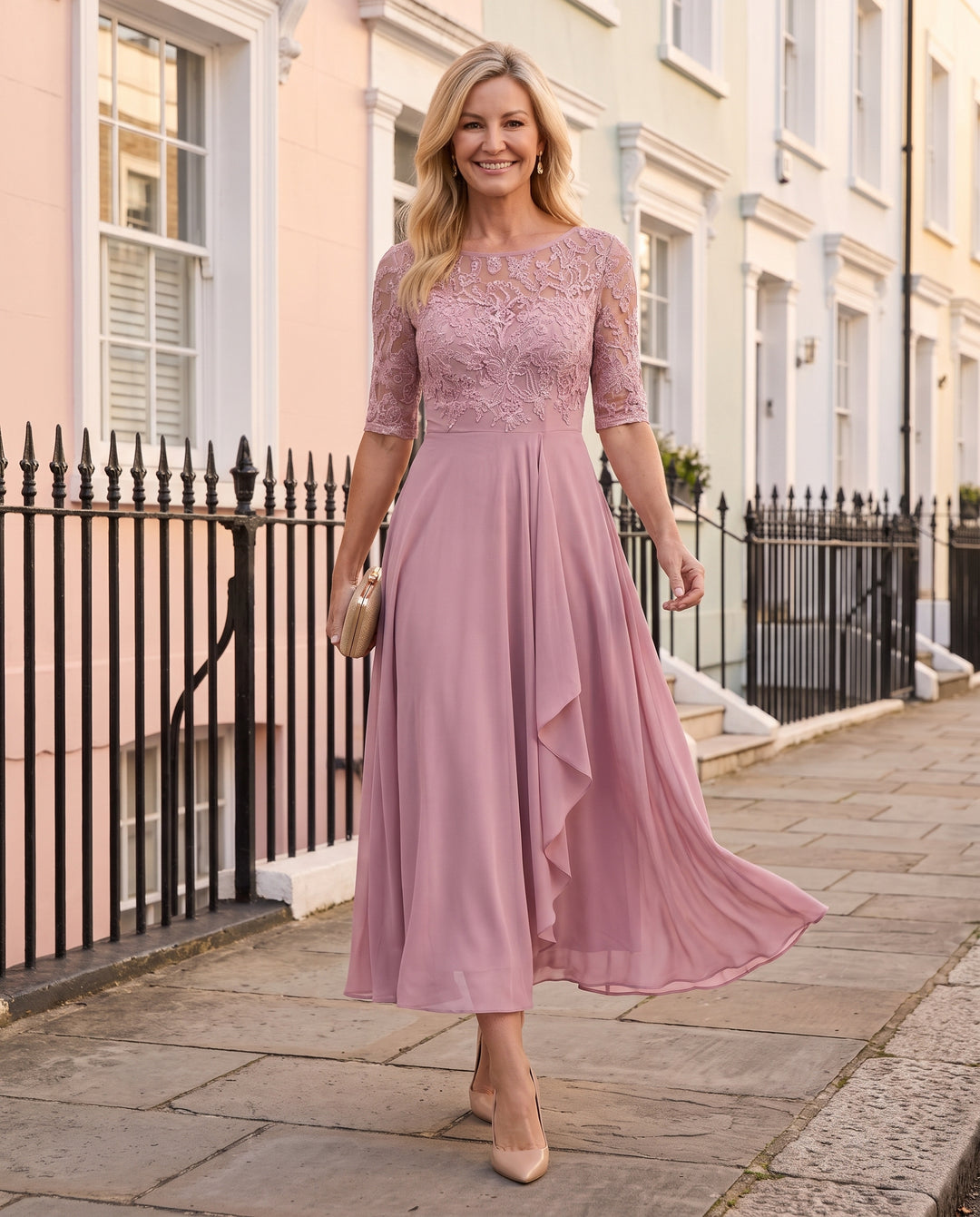 Lace Mother of the Bride Midi Dress