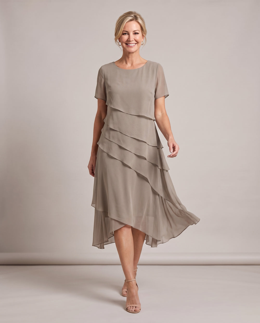 Tiered Chiffon Mother of the Bride Dress