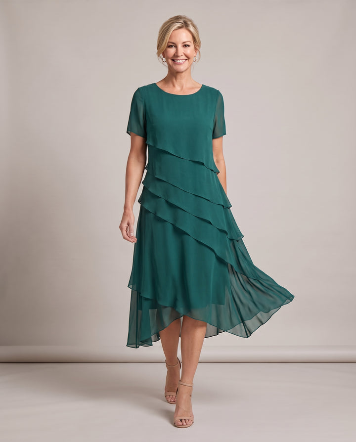 Tiered Chiffon Mother of the Bride Dress